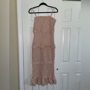 Elegant Pink Ruffle Maxi Dress